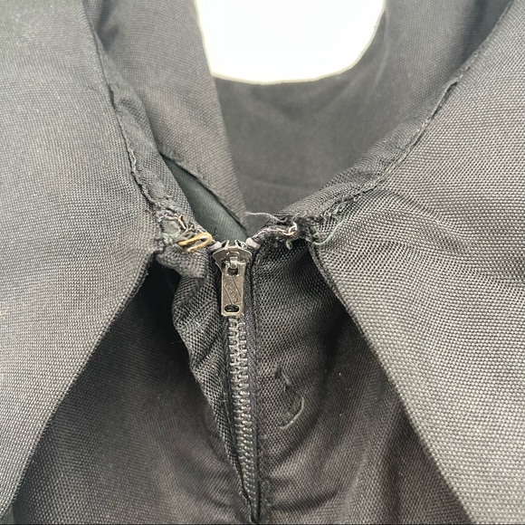 Vintage 1950's Black Sheath Dress with Embroidered Floral Hem - Picture 10 of 16